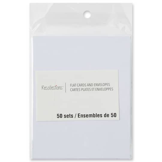 50 Sets of White Flat Cards & Envelopes by Recollections